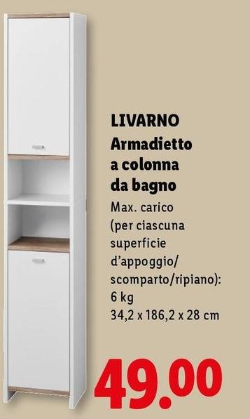 Livarno - Armadietto A Colonna Da Bagno
