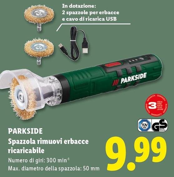 Parkside - Spazzola Rimuovi Erbacce Ricaricabile