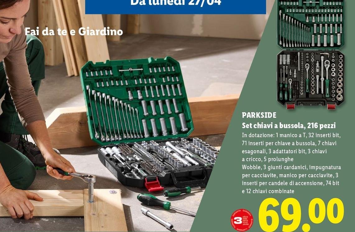 Parkside - Set Chiavi A Bussola, 216 Pezzi