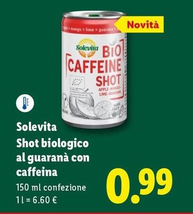 Solevita - Shot Biologico Al Guaraná Con Caffeina