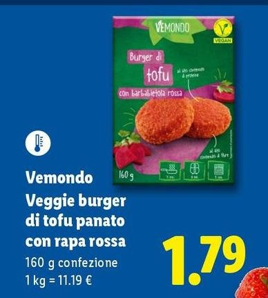 Vemondo - Veggie Burger Di Tofu Panato Con Rapa Rossa