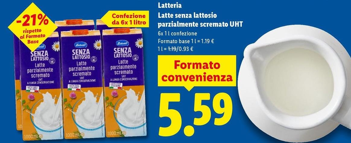 Latteria - Latte Senza Lattosio Parzialmente Scremato UHT