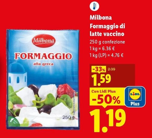 Milbona - Formaggio Di Latte Vaccino