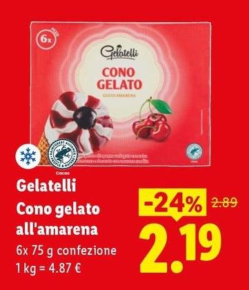 Gelatelli -  Cono Gelato All'Amarena