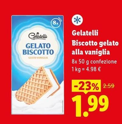 Gelatelli - Biscotto Gelato Alla Vaniglia