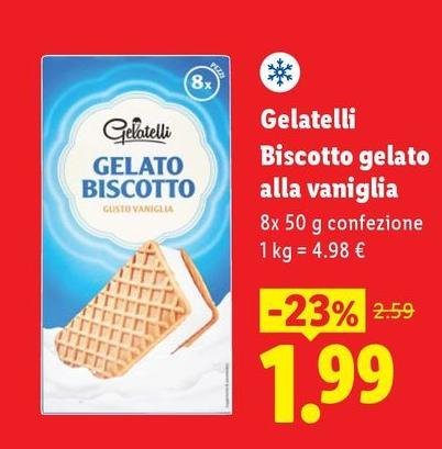 Gelatelli - Biscotto Gelato Alla Vaniglia
