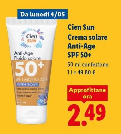 Cien Sun - Crema Solare Anti-Age SPF 50+