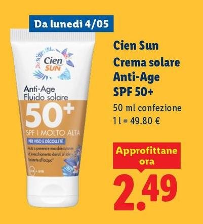 Cien Sun - Crema Solare Anti-Age SPF 50+