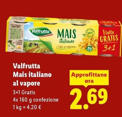 Valfrutta - Mais Italiano Al Vapore