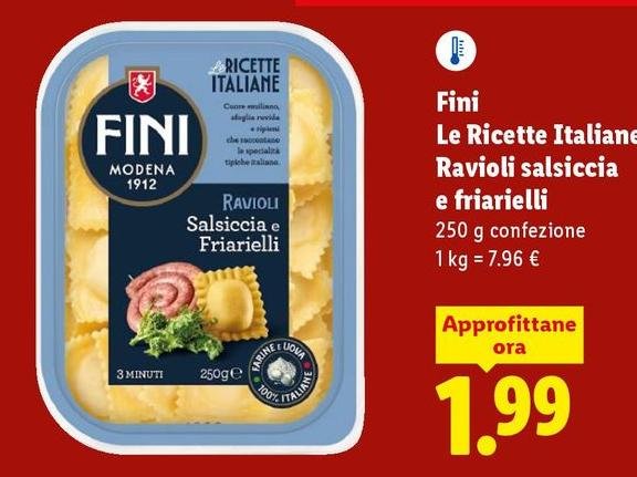 Fini - Le Ricette Italiane Ravioli Salsiccia E Friarielli
