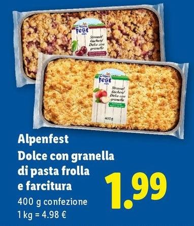 Alpen Fest - Dolce Con Granella Di Pasta Frolla E Farcitura