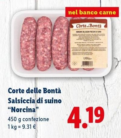 Corte Delle Bontà - Salsiccia Di Suino "Norcina"