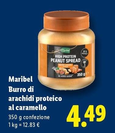 Maribel - Burro Di Arachidi Proteico Al Caramello