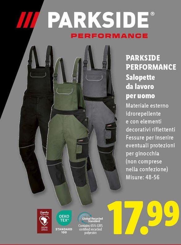 Parkside - Performance Salopette Da Lavoro Per Uomo