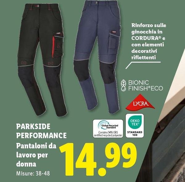 Parkside Performance - Pantaloni Da Lavoro Per Donna