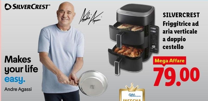 Silvercrest - Friggitrice Ad Aria Verticale A Doppio Cestello