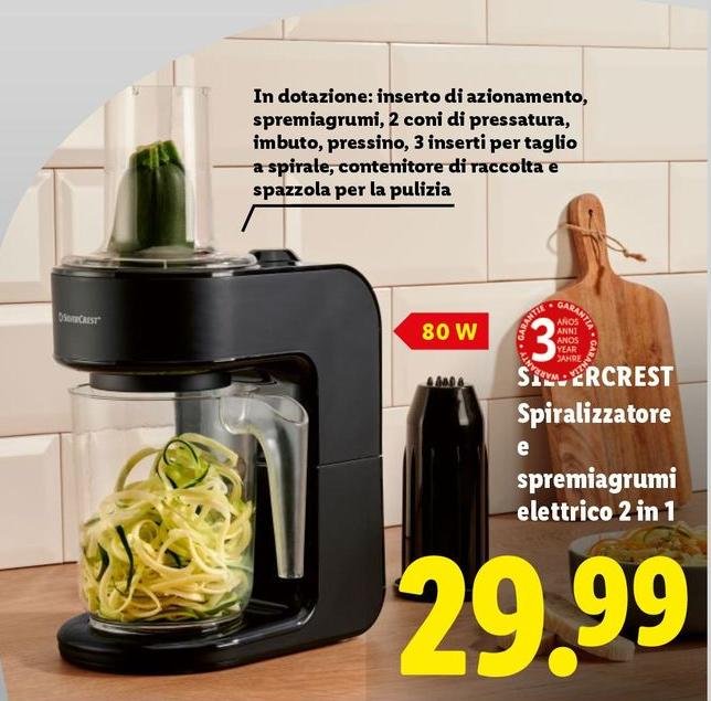 Silvercrest - Spiralizzatore E Spremiagrumi Elettrico 2 In 1