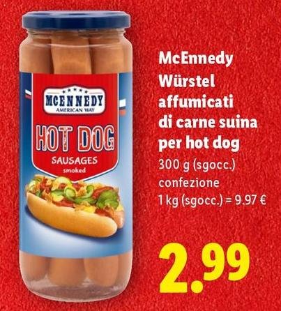 Mcennedy - Würstel Affumicati Di Carne Suina Per Hot Dog