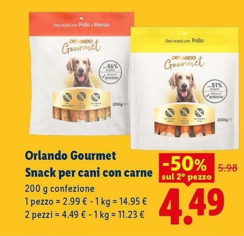 Orlando - Gourmet Snack Per Cani Con Carne