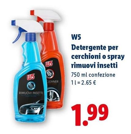 W5 - Detergente Per Cerchioni O Spray Rimuovi Insetti