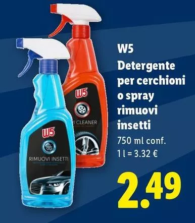 W5 - Detergente Per Cerchioni O Spray Rimuovi Insetti