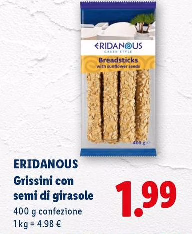 Eridanous - Grissini Con Semi Di Girasole