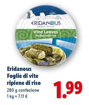 Eridanous - Foglie Di Vite Ripiene Di Riso