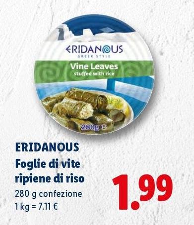 Eridanous - Foglie Di Vite Ripiene Di Riso