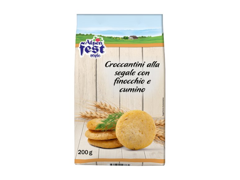 Croccantini alla segale con finocchio e cumino