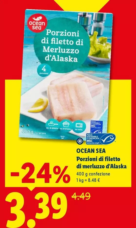 Ocean Sea - Porzioni Di Filetto Di Merluzzo D'Alaska