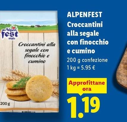 Alpen Fest - Croccantini Alla Segale Con Finocchio E Cumino