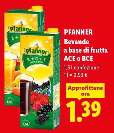 Pfanner - Bevande A Base Di Frutta ACE O BCE