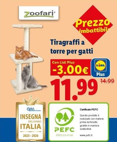 Zoofari - Tiragraffi A Torre Per Gatti