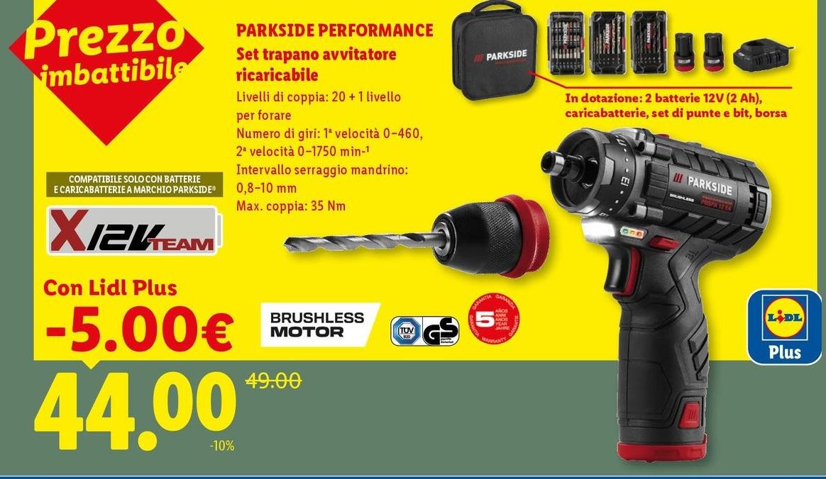 Parkside - Performance Set Trapano Avvitatore Ricaricabile