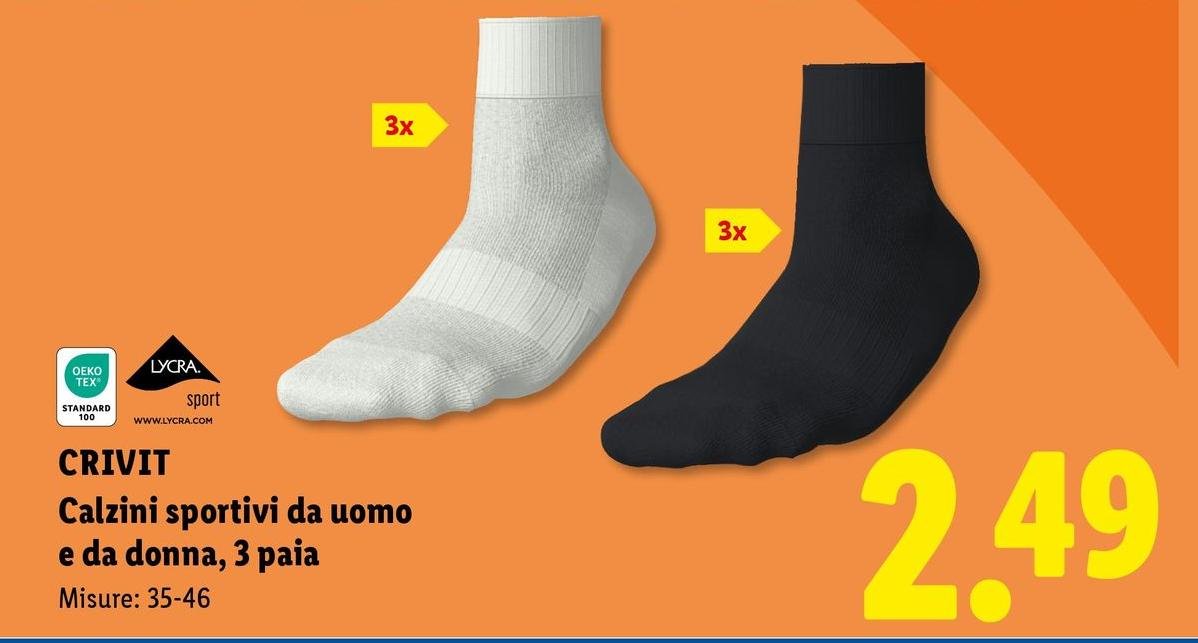 Crivit - Calzini Sportivi Da Uomo E Da Donna, 3 Paia