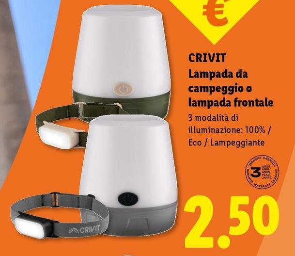 Crivit - Lampada Da Campeggio O Lampada Frontale