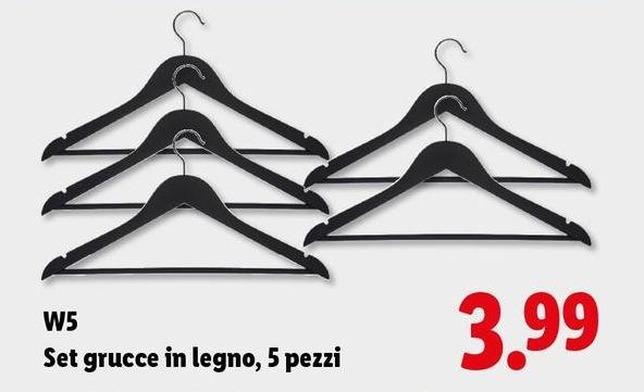 W5 - Set Grucce In Legno, 5 Pezzi