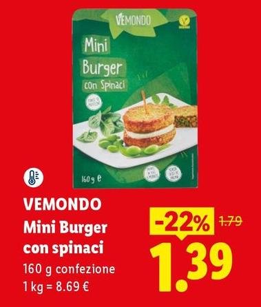 Vemondo - Mini Burger Con Spinaci
