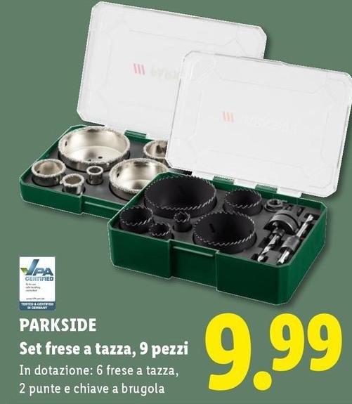 Parkside - Set Frese A Tazza, 9 Pezzi