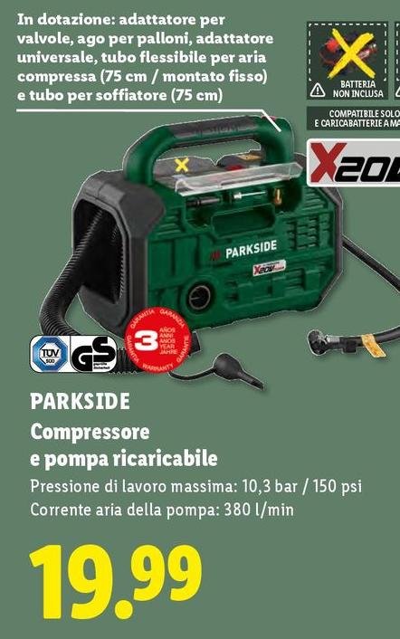 Parkside - Compressore E Pompa Ricaricabile