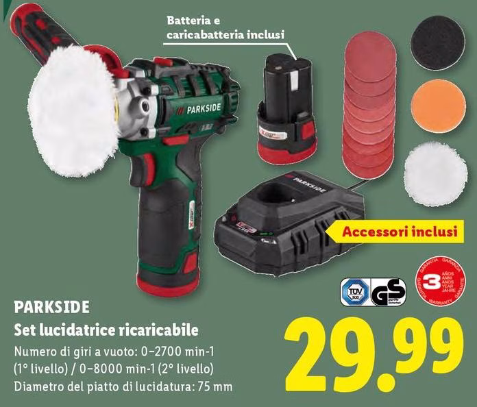 Parkside - Set Lucidatrice Ricaricabile