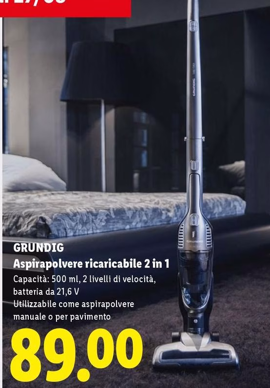 Grundig - Aspirapolvere Ricaricabile 2 In 1