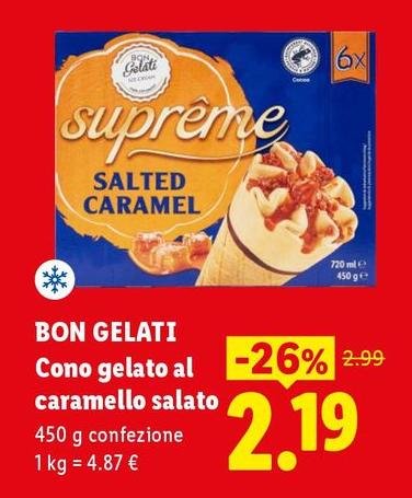 Bon Gelati - Cono Gelato Al Caramello Salato