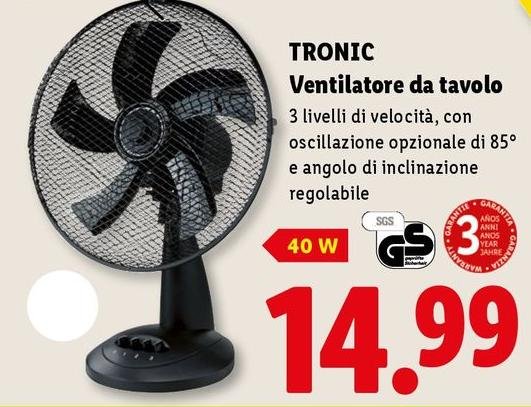 Tronic - Ventilatore Da Tavolo