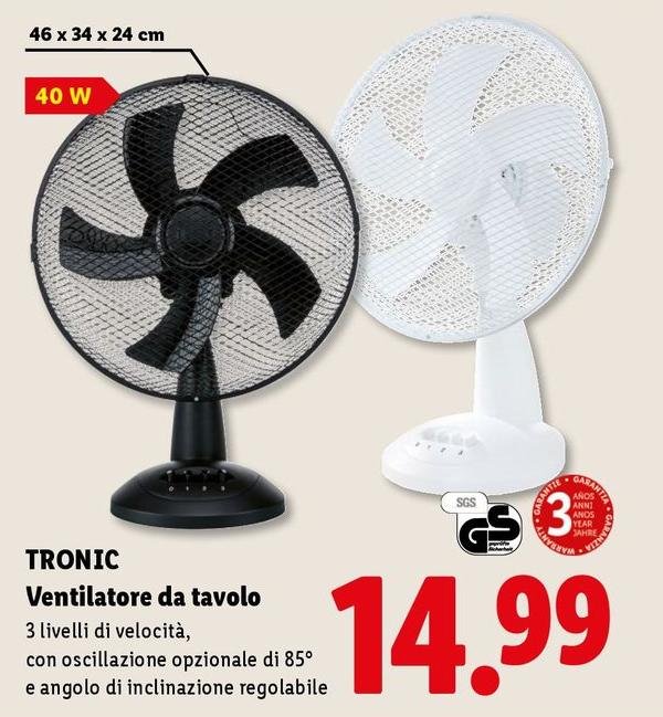 Tronic - Ventilatore Da Tavolo