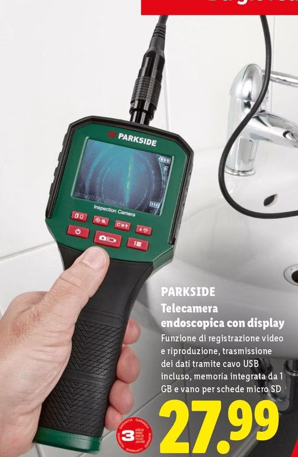 Parkside - Telecamera Endoscopica Con Display