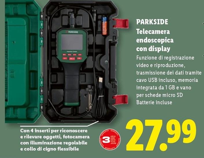 Parkside - Telecamera Endoscopica Con Display