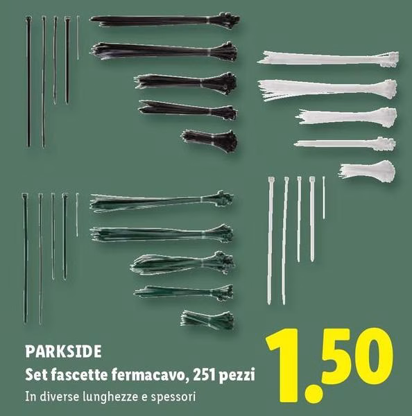 Parkside - Set Fascette Fermacavo