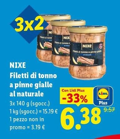 Nixe - Filetti Di Tonno A Pinne Gialle Al Naturale