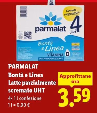 Parmalat - Bontà E Linea Latte Parzialmente Scremato UHT